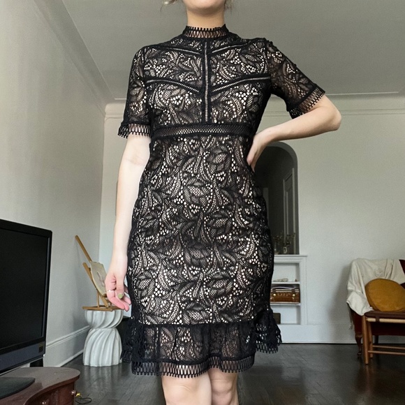 Bardot Black Lace Dress - Picture 1 of 4